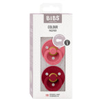 Bibs - Colour 2-pak Naturgummi - Coral/Ruby