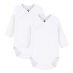 Petit Bateau - L/S 2-pak Wrap Body - Hvid
