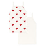 Petit Bateau - 2-pak Strop Undertrøje - Hjerteprint