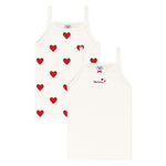 Petit Bateau - 2-pak Strop Undertrøje - Hjerteprint