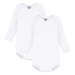 Petit Bateau - L/S 2-pak Bodyer - Hvid