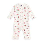 Petit Bateau - Heldragt uden fødder - Hvid & Lyserøde Kirsebær