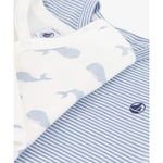 Petit Bateau - Heldragt m. Strib 2. Pack - Hval & Strib Blå