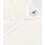 Petit Bateau - Heldragt - Pyjamas uden fødder med gule prikker/lyserød blonde - Popcorn