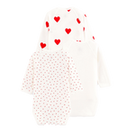Petit Bateau - L/S 3-pack wrap bodyer - Hjerteprint