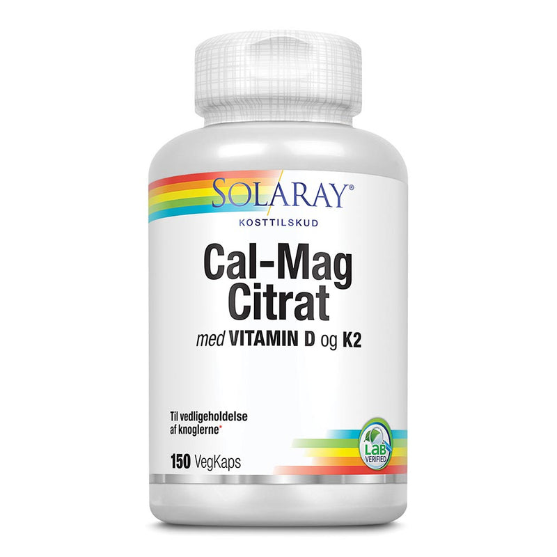 Solaray - Cal-Mag 25 mcg D + 50mcg K2 - 150 kapsler