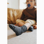 GobabyGo - Skridsikre Strømper Bamboo - Dark grey melange