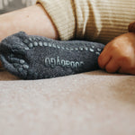 GobabyGo - Skridsikre Strømper Bamboo - Dark grey melange