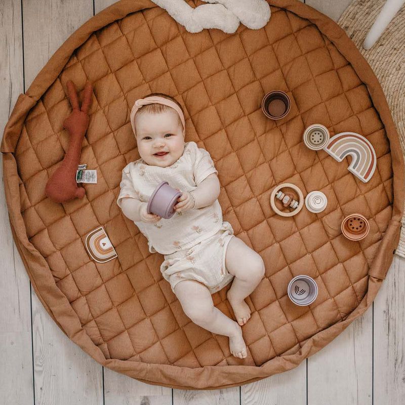 Play&Go - 2-i-1 Legetæppe - Soft organic - Tawny brown