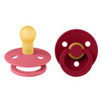 Bibs - Colour 2-pak Naturgummi - Coral/Ruby