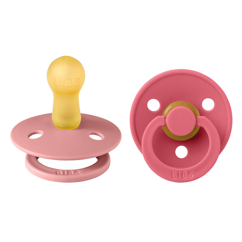 Bibs - Colour sut 2-pak, Naturgummi - Dusty Pink/Coral