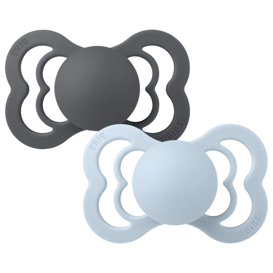 Bibs - Supreme 2-pak Natural Rubber - Iron/Baby Blue