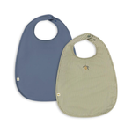 Konges Sløjd - Dinner Bib 2-pak - Tea Stripe/Flint Stone