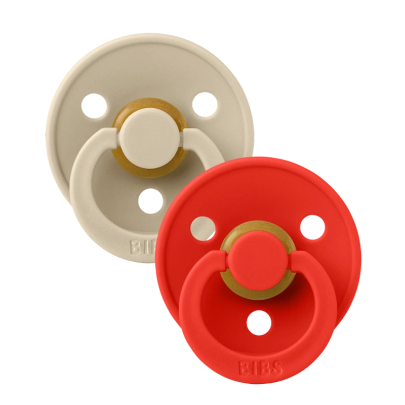 Bibs - Colour sut 2-pak, Naturgummi - Vanilla / Candy Apple