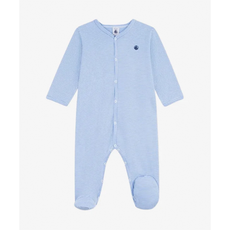 Petit Bateau - Heldragt med fødder - Riviera/Marshmallow