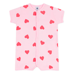 Petit Bateau - Heldragt Kort - Heart Print Pink/Rosa