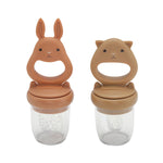 Konges Sløjd - Silicone Fruit Feeding Pacifier - Almond/Terracotta