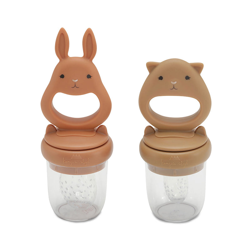 Konges Sløjd - Silicone Fruit Feeding Pacifier - Almond/Terracotta