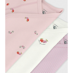 Petit Bateau - 3 - Pack Kortærmet Body - Fraise