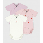 Petit Bateau - 3 - Pack Kortærmet Body - Fraise