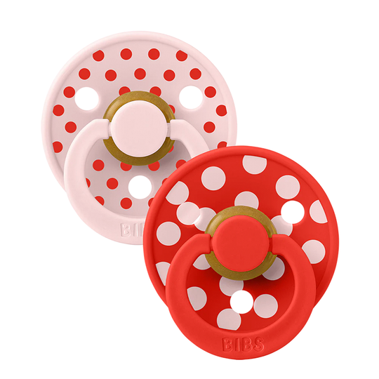 Bibs - Liberty 2-pak - Polka Blossom / Candy Apple