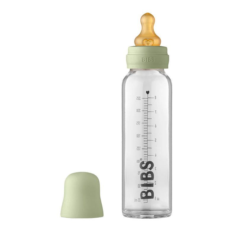Bibs - Glas sutteflaske komplet sæt 225ml - Sage
